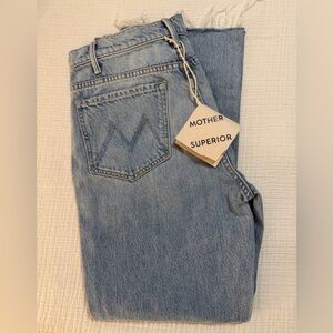 MOTHER The Hustler Ankle Fray Jeans in Lightwash Blue